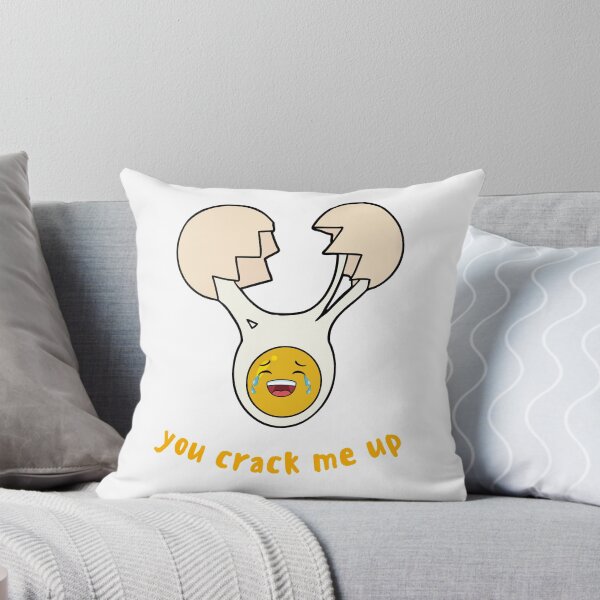 Item preview, You Crack Me Up Cracked egg food pun (White) designed and sold by GoodMoodFood.