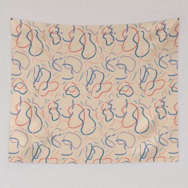 Item preview, Abtract doodles pastel colors designed and sold by Palm Tree Atelier.