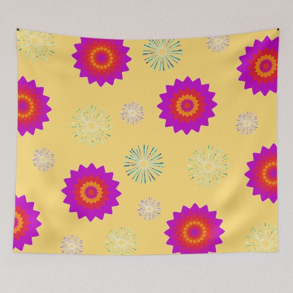 Item preview, Diwali Festival of Lights Pattern Flowers and Fireworks designed and sold by ChibiKolossus.
