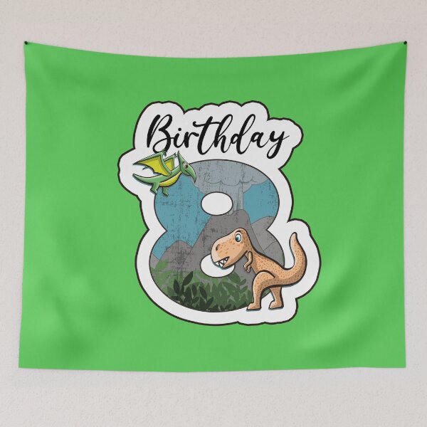 Item preview, Dino Trex and pterodactylus birthday 8 years designed and sold by Between Clouds.