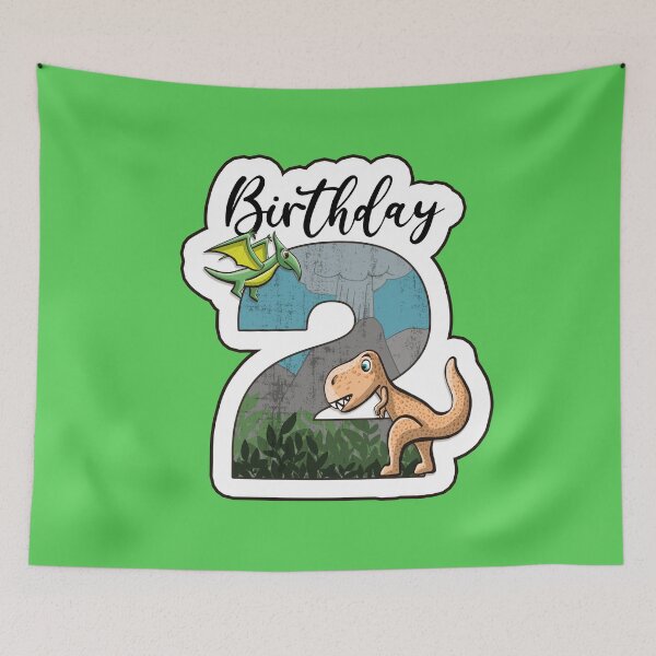Item preview, Dino Trex and pterodactylus birthday 2 years designed and sold by Between Clouds.