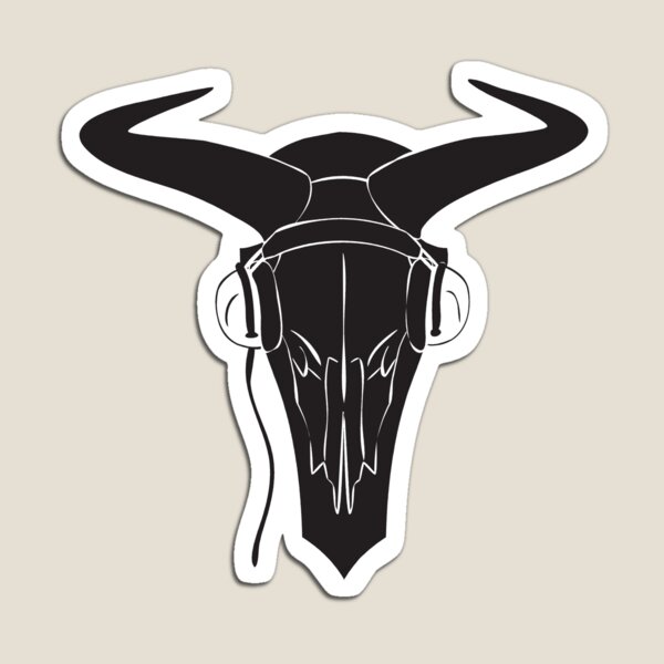 221B Bison Skull b/w Magnet