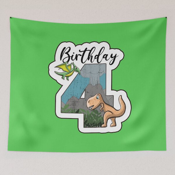 Item preview, Dino Trex and pterodactylus birthday 4 years designed and sold by Between Clouds.