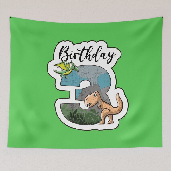 Item preview, Dino Trex and pterodactylus birthday 3 years designed and sold by Between Clouds.