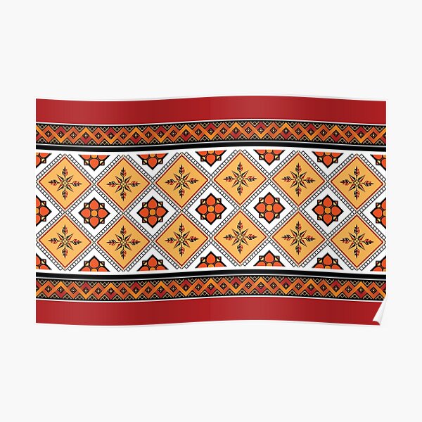 Geometric ethnic pattern traditional Design for background,carpet,wallpaper,clothing,wrapping,Batik,fabric,sarong,Vector illustration embroidery style. Poster
