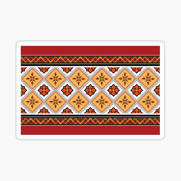 Geometric ethnic pattern traditional Design for background,carpet,wallpaper,clothing,wrapping,Batik,fabric,sarong,Vector illustration embroidery style. Sticker