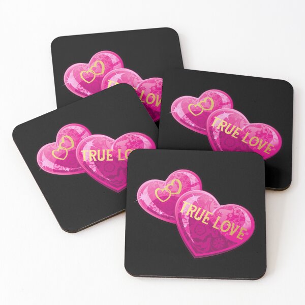 Item preview, True Love Heart Gems (Hot Pink on Black) designed and sold by PawsitiveMum.