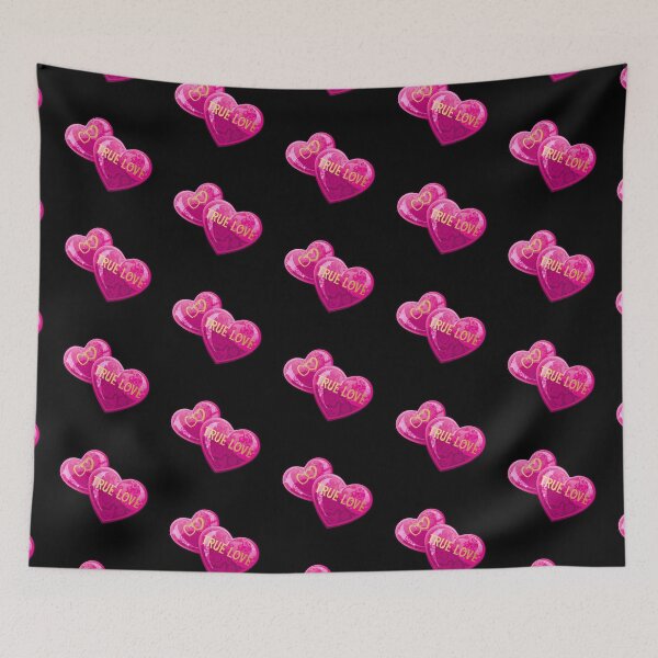 Item preview, True Love Heart Gems (Hot Pink on Black) designed and sold by PawsitiveMum.