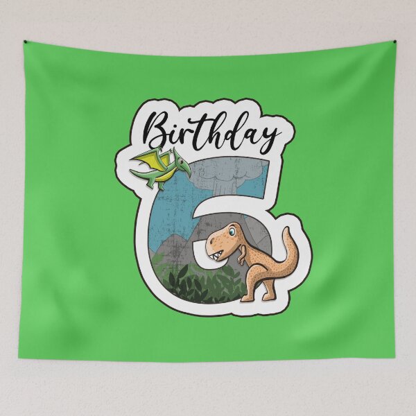 Item preview, Dino Trex and pterodactylus birthday 6 years designed and sold by Between Clouds.