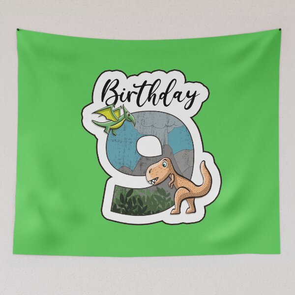 Item preview, Dino Trex and pterodactylus birthday 9 years designed and sold by Between Clouds.