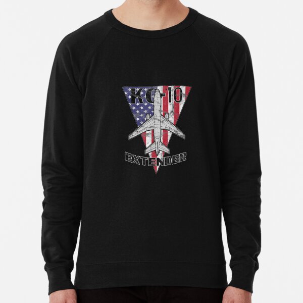 KC-10 Extender Military Tanker Airplane Patriotic Vintage Lightweight Sweatshirt