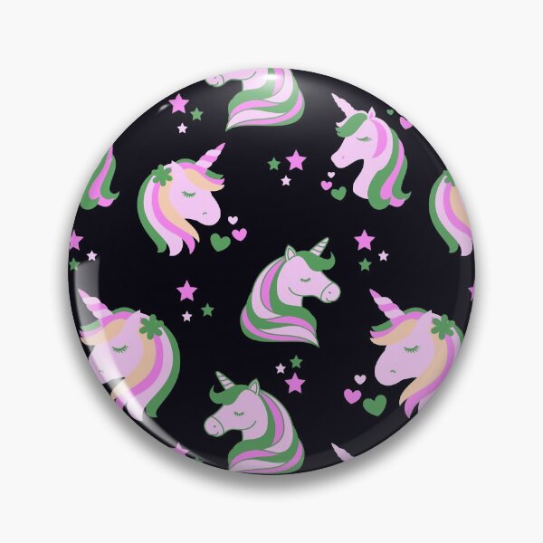 Item preview, Rainbow Unicorn Hearts and Stars in Pink and Green designed and sold by madtoyman.
