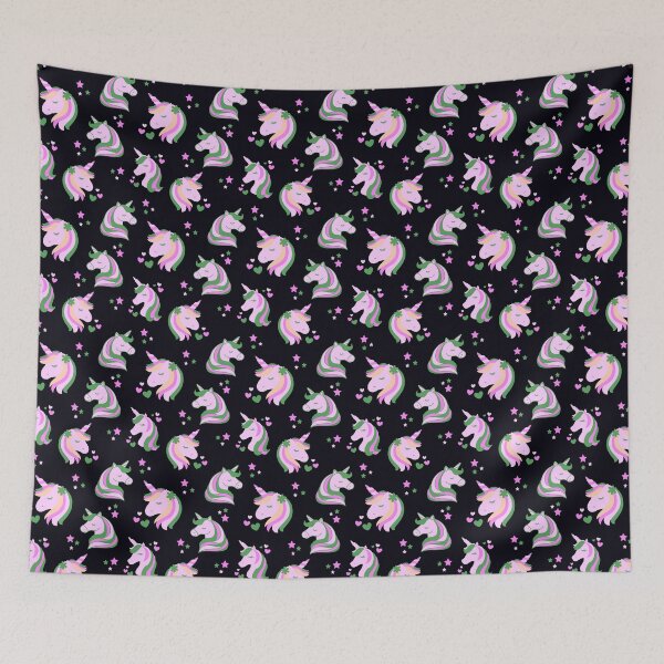 Item preview, Rainbow Unicorn Hearts and Stars in Pink and Green designed and sold by madtoyman.