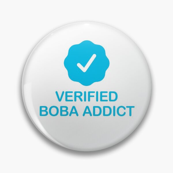 Item preview, Verified Boba Tea Addict with Blue Checkmark designed and sold by ClickForMore.