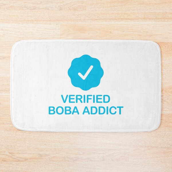 Item preview, Verified Boba Tea Addict with Blue Checkmark designed and sold by ClickForMore.