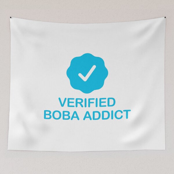 Item preview, Verified Boba Tea Addict with Blue Checkmark designed and sold by ClickForMore.