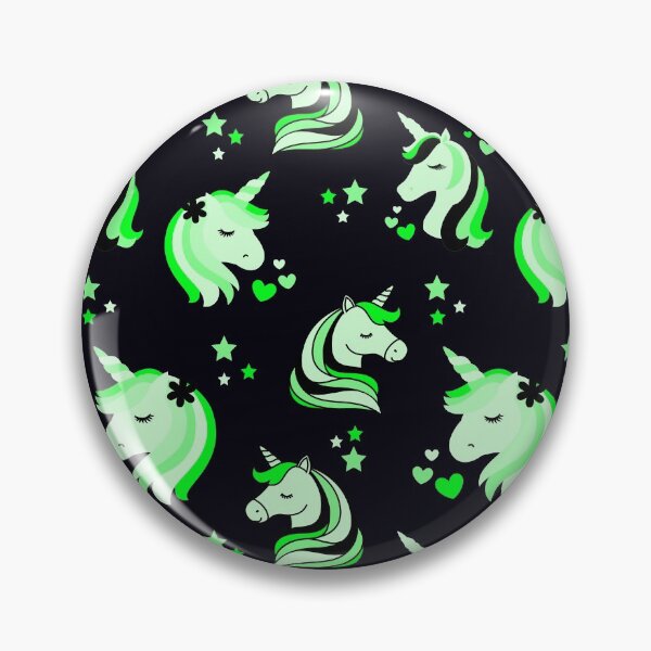 Item preview, Rainbow Unicorn Hearts and Stars in Shades of Green designed and sold by madtoyman.