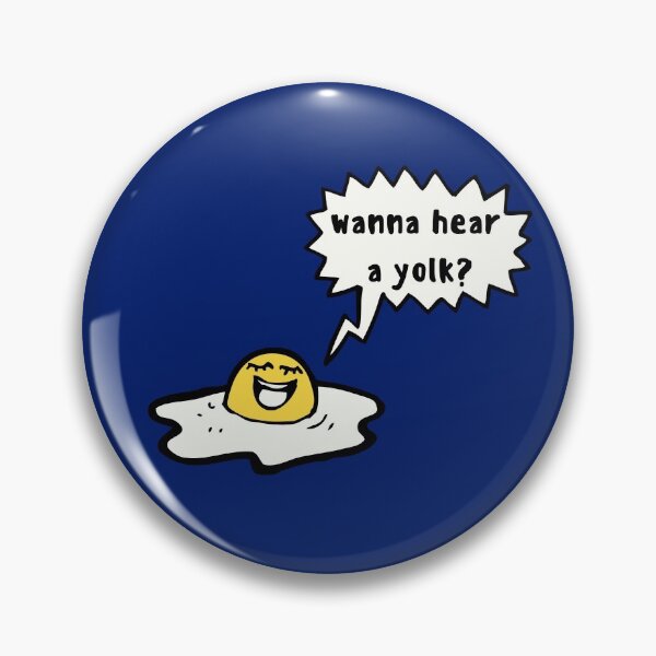 Item preview,  Wanna Hear a Yolk? Wanna hear a joke Egg food pun (blue) designed and sold by GoodMoodFood.