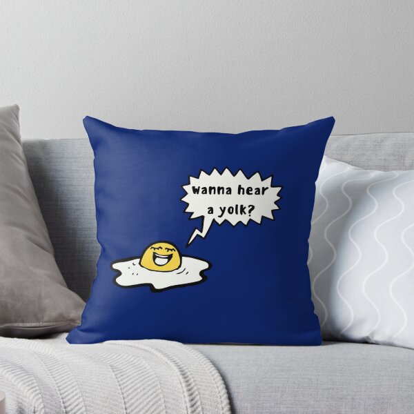 Item preview,  Wanna Hear a Yolk? Wanna hear a joke Egg food pun (blue) designed and sold by GoodMoodFood.