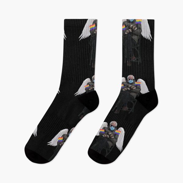 Item preview, Bernie Sanders Sitting Meme with Sunglasses Joint LGBT Flag Angel Wings designed and sold by everything4eva.