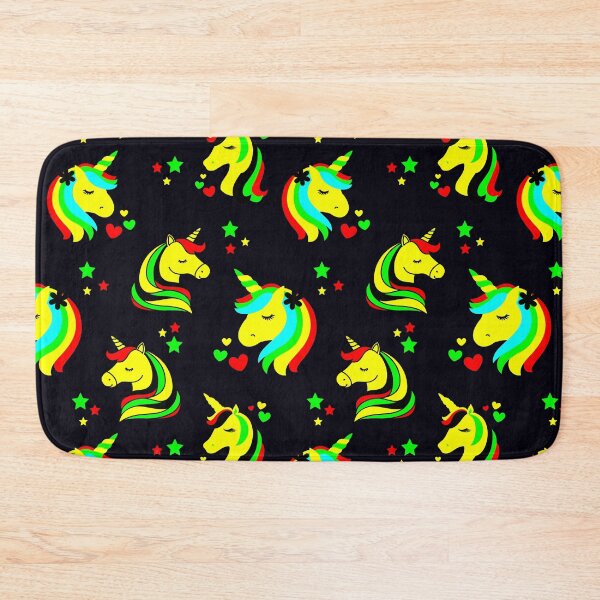 Item preview, Rainbow Unicorn Hearts and Stars in Bright Fun Yellow, Red and Green designed and sold by madtoyman.
