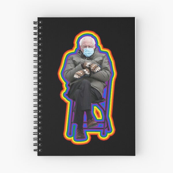Aperçu de l'œuvre Bernie à l'inauguration de Bidens - Drapeau LGBTQ créée et vendue par BaseDemocracy.