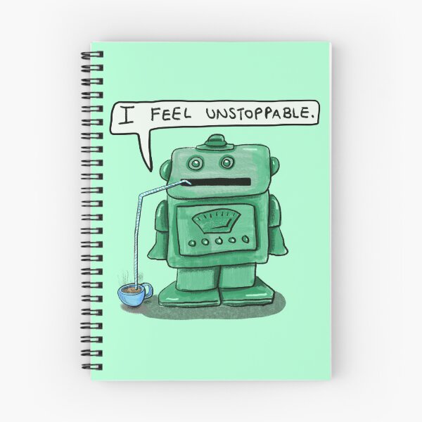 Item preview, Little Green Robot Likes Coffee: daily doodle design designed and sold by Hannah's  Doodles.