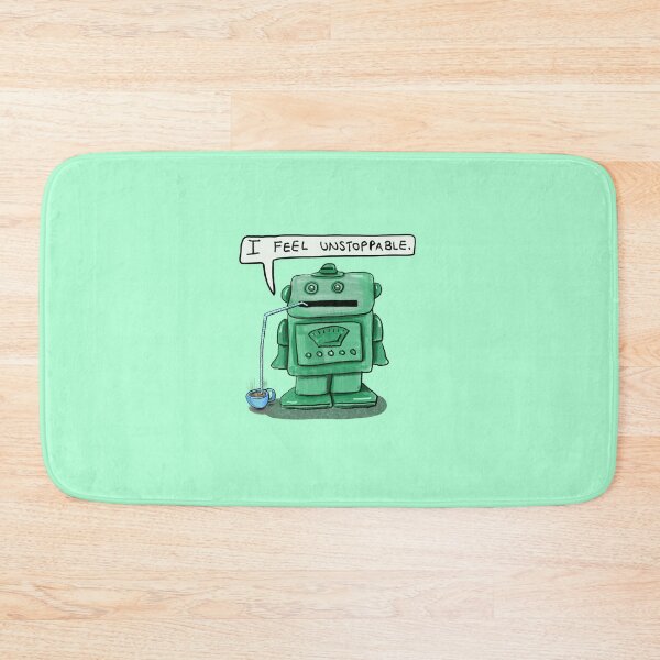 Item preview, Little Green Robot Likes Coffee: daily doodle design designed and sold by Hannah's  Doodles.