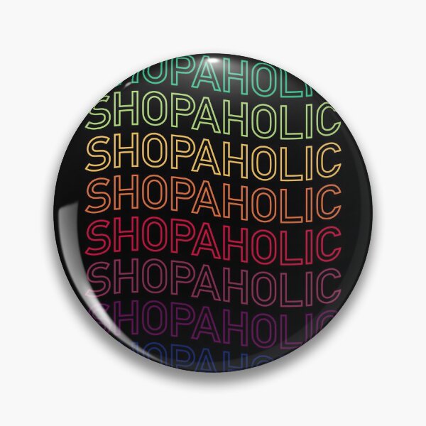 Item preview, Shopaholic Repeated Text In Neon-like Colors designed and sold by ClickForMore.