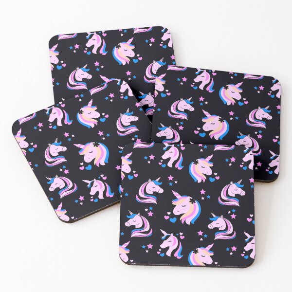 Item preview, Rainbow Unicorn Hearts and Stars in Kawaii Pink and Blue designed and sold by madtoyman.