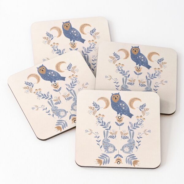 Item preview,  Norwegian Owl Folk Art | Scandinavian Folk Art | Modern Farmhouse | Swedish Folk Art | Woodland Animal | Nordic Wall Art designed and sold by Gallerisa.