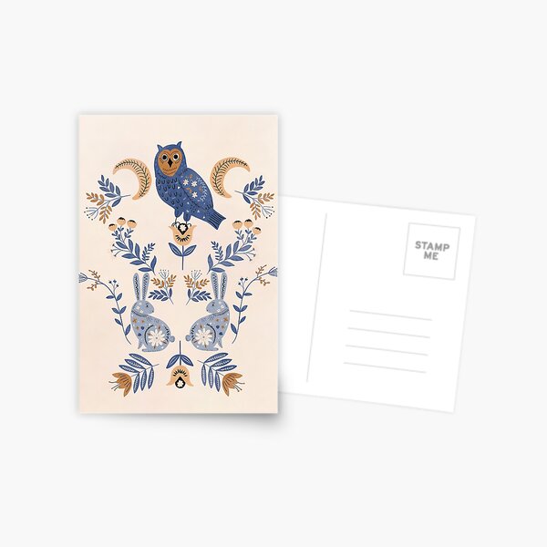 Item preview,  Norwegian Owl Folk Art | Scandinavian Folk Art | Modern Farmhouse | Swedish Folk Art | Woodland Animal | Nordic Wall Art designed and sold by Gallerisa.