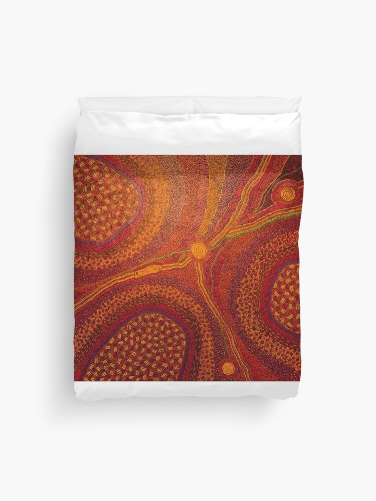 Thumbnail 1 of 2, Duvet Cover, Australian Aboriginal Art designed and sold by Kameleoon.