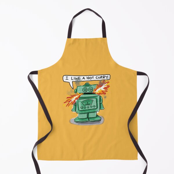 Item preview, Little Green Robot Eats Curry: daily doodle design designed and sold by Hannah's  Doodles.