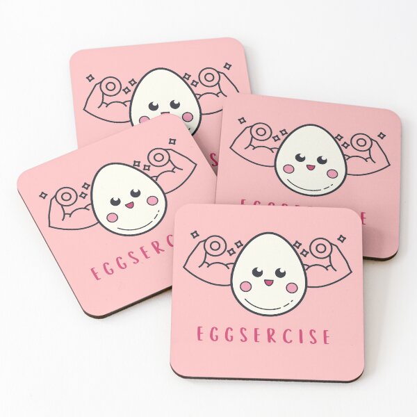 Item preview, Eggsercise, Exercise Egg Food Pun (Pink) designed and sold by GoodMoodFood.