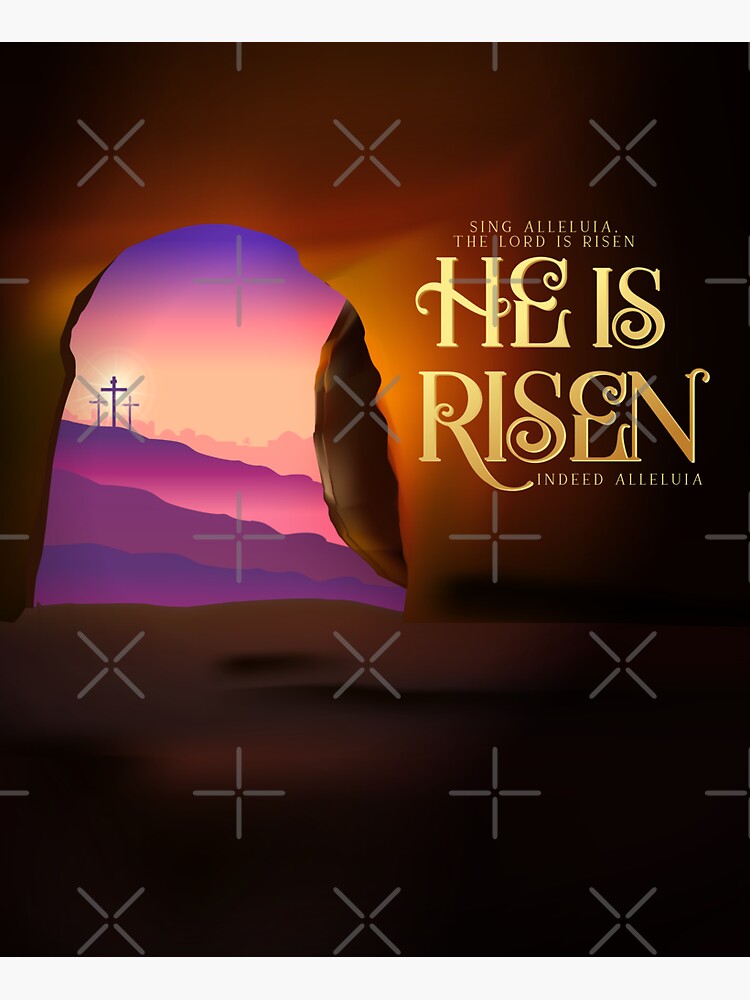 "Jesus is Risen Happy Easter Sunday" Sticker by shaunj Redbubble