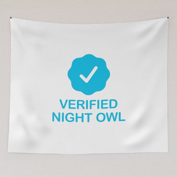 Item preview, Verified Night Owl with Blue Checkmark designed and sold by ClickForMore.