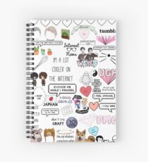 Dan and Phil sticker collage. Spiral Notebook