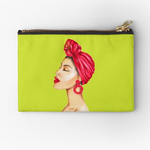 Mode portrait d'une dame aux lèvres rouges Pochette