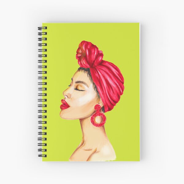 Mode portrait d'une dame aux lèvres rouges Cahier à spirale