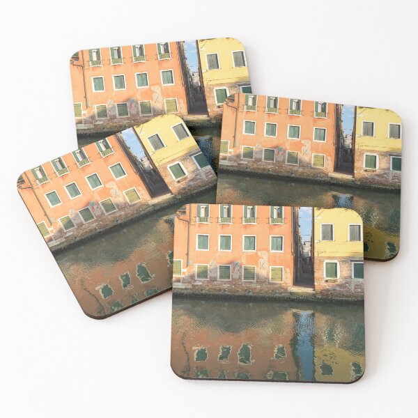 Item preview, Bold and Vivid Venetian - Colorful Canalside Houses in Orange and Yellow designed and sold by Georgia Mizuleva.