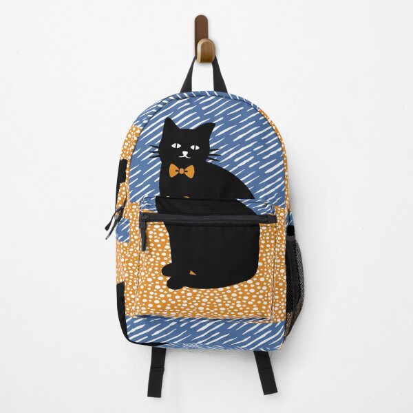 Item preview, Woodblock Art Black Cat Wearing Bow Tie designed and sold by STUDIO-72.