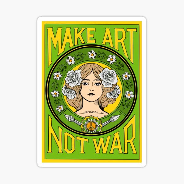 Item preview, girls make art not war designed and sold by mirthlessmaria.