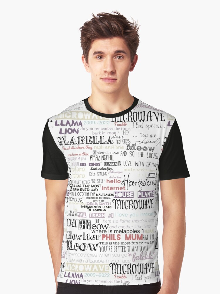 Dan and phil word collage | Graphic T-Shirt