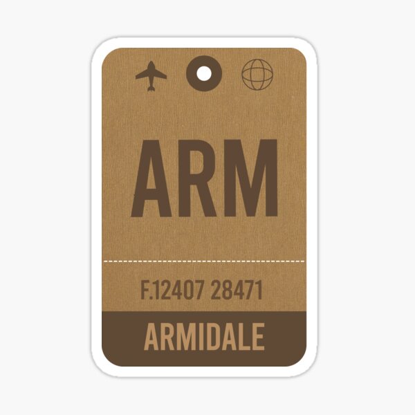 Armidale, Airport Vintage Luggage Tag Sticker