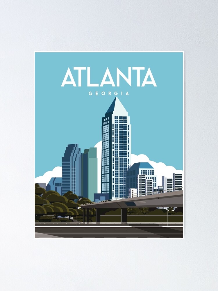 "Atlanta Georgia travel poster " Poster by Caravanstudio | Redbubble