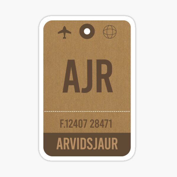 rvidsjaur, Airport Vintage Luggage Tag Sticker