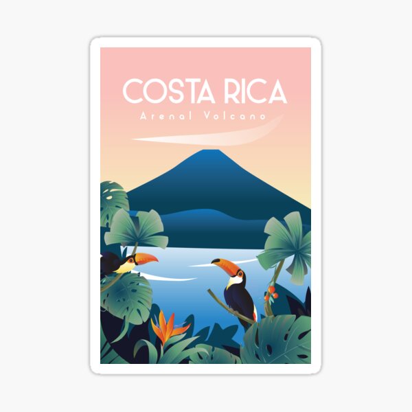 Costa Rica travel poster Sticker