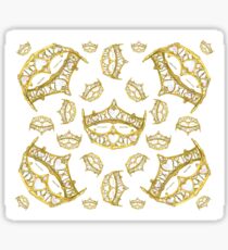 Queen of Hearts gold crown tiara tossed about by Kristie Hubler Sticker