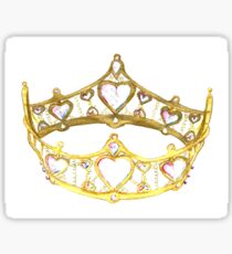 Queen of Hearts gold crown tiara by Kristie Hubler Sticker